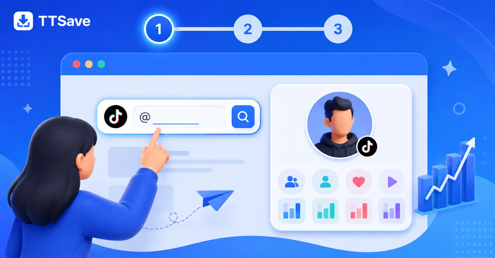 Copy TikTok profile link for the TTSave TikTok Counter