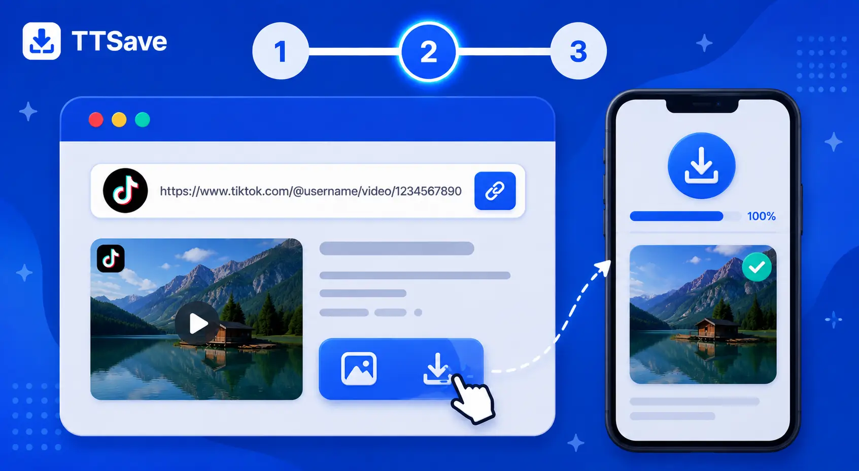 Paste a TikTok video URL into the TTSave Thumbnail Downloader