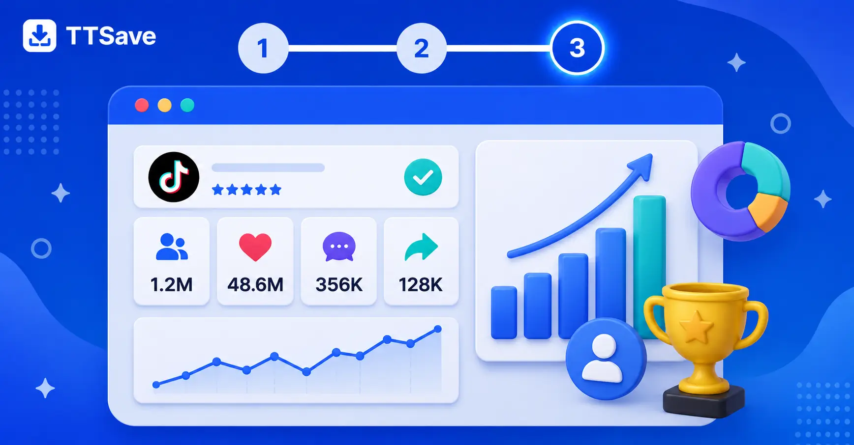 TikTok Counter showing public follower count, likes, videos, and profile statistics